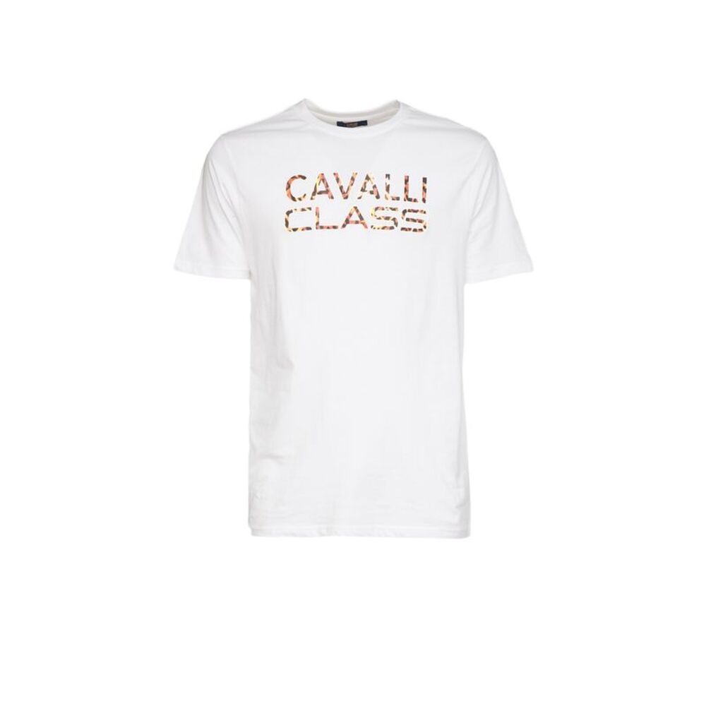 Cavalli Class  Logo Animal Print Fashion T-Shirt-